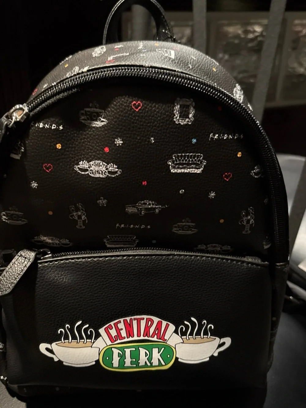 Danielle Nicole Black Central Perk Mini Backpack with Multicolor Accents - Picture 1 of 5